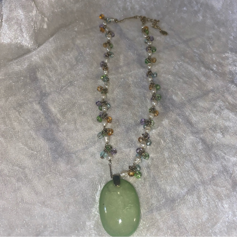 Monet 16-18” Necklace Striking Green Pendant